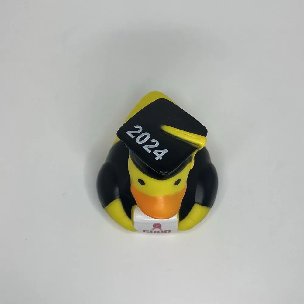 Graduation Rubber Duck 2024 Yellow Black Decorative Party Favor (Age 5-12)